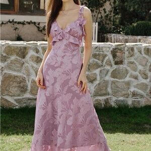 Elegant Pink Floral Dress